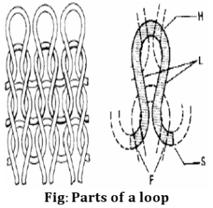 Parts of a knitting loop | Course and wale in machine | Course and wales | Types of Knitting | Fabric forming process | Knitting terms and definition | textile study center | textilestudycenter.com