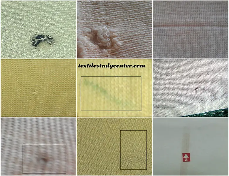 Knitting Faults in fabric